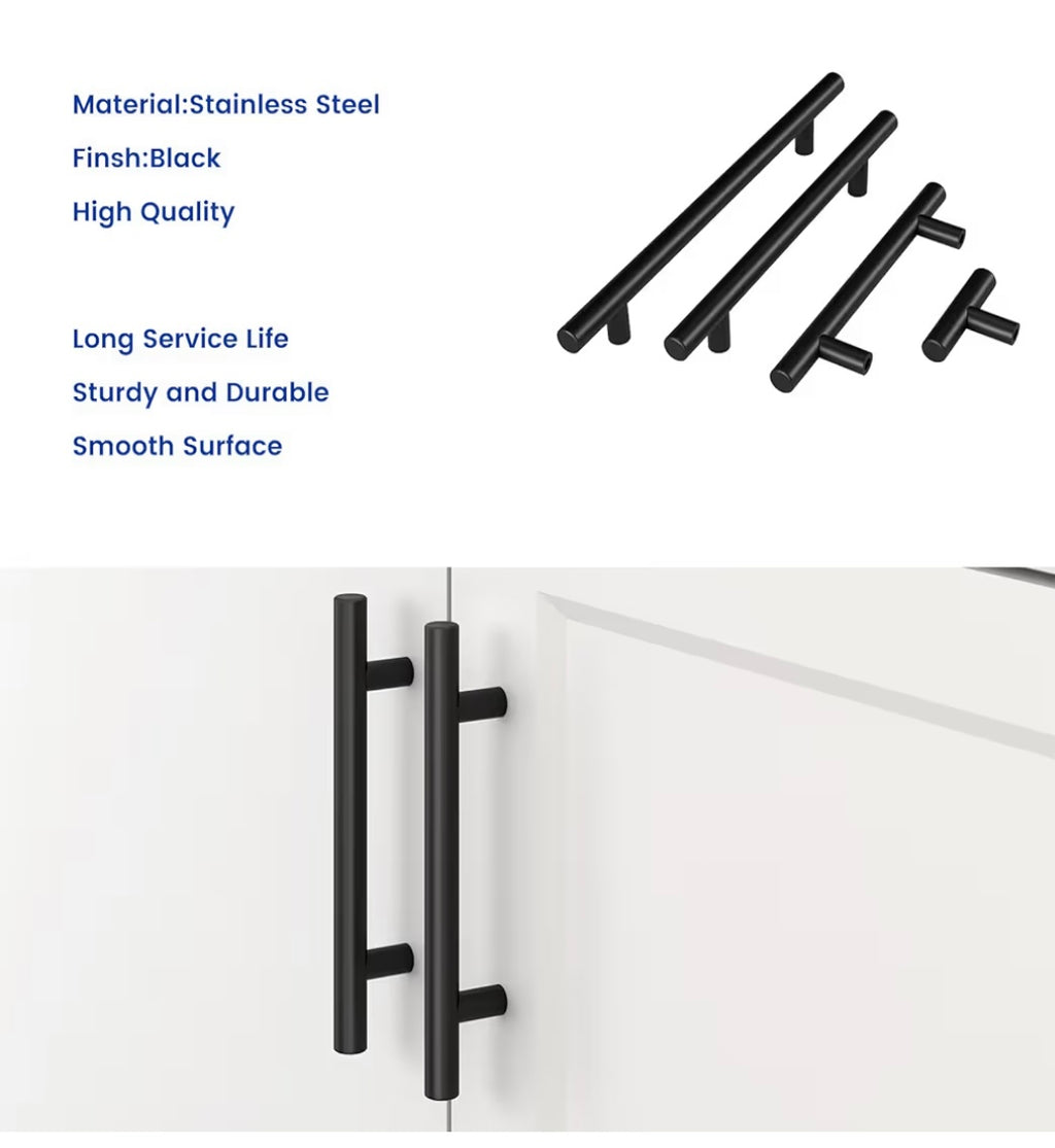 Black T bar cabinet handle