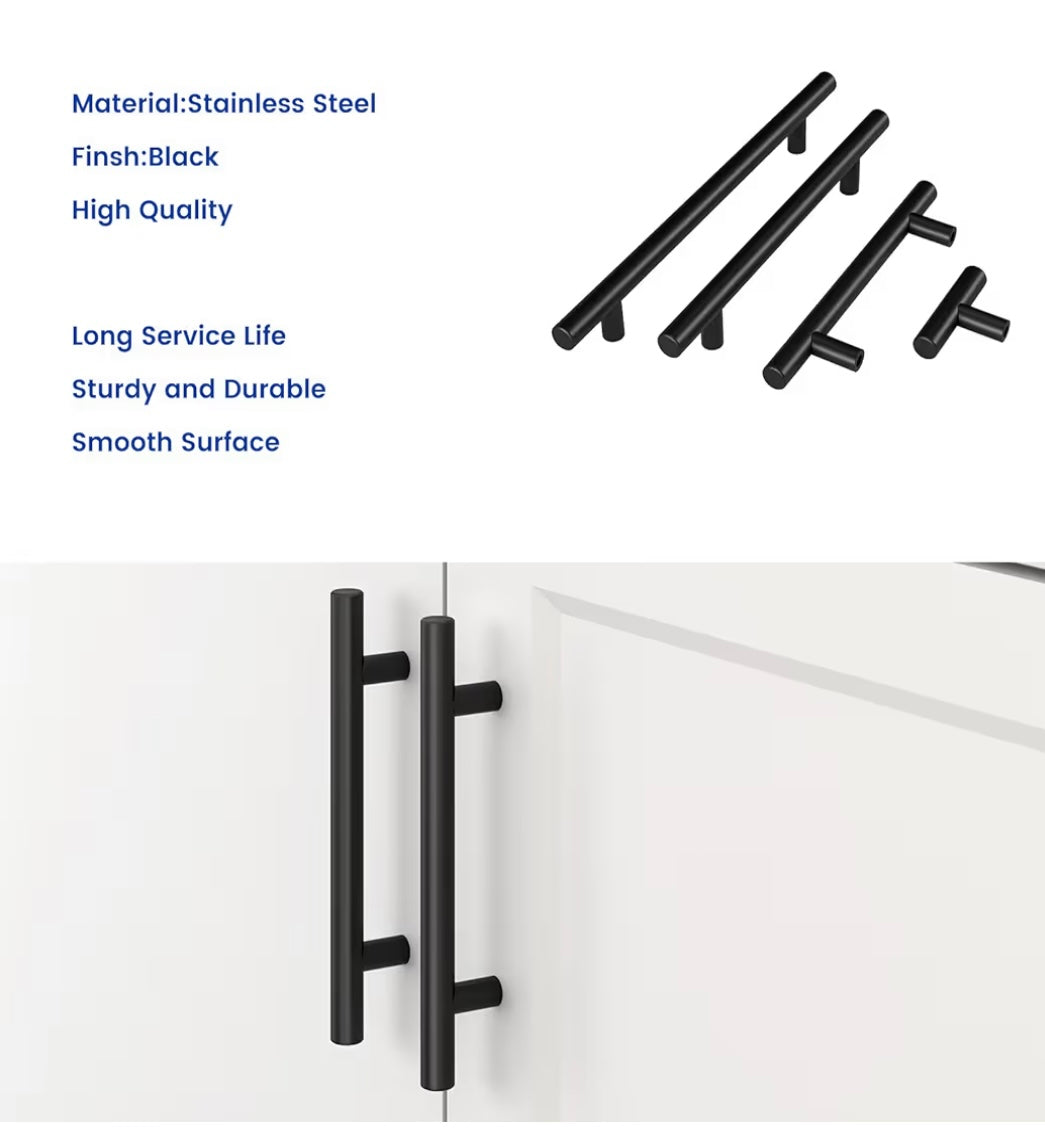 Black T bar cabinet handle